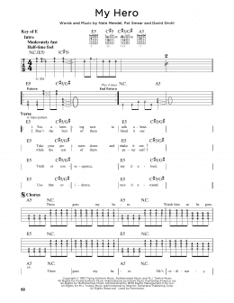 page one of My Hero (Guitar Lead Sheet)