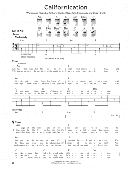 page one of Californication (Guitar Lead Sheet)