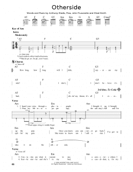 page one of Otherside (Guitar Lead Sheet)