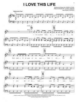 page one of I Love This Life (Piano, Vocal & Guitar Chords (Right-Hand Melody))