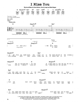 page one of I Miss You (Guitar Lead Sheet)
