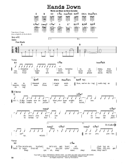 page one of Hands Down (Guitar Lead Sheet)