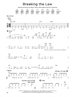 page one of Breaking The Law (Guitar Lead Sheet)