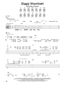 page one of Ziggy Stardust (Guitar Lead Sheet)