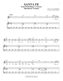 page one of Santa Fe (Piano & Vocal)