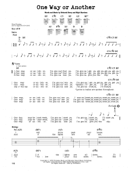 page one of One Way Or Another (Guitar Lead Sheet)