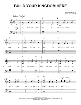 page one of Build Your Kingdom Here (Easy Piano)