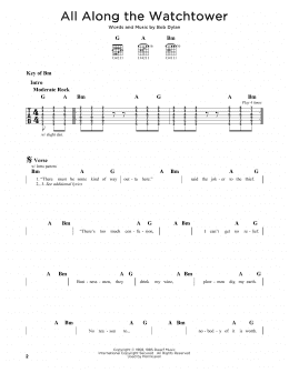 page one of All Along The Watchtower (Guitar Lead Sheet)