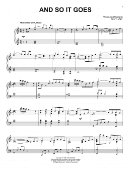 page one of And So It Goes [Jazz version] (Piano Solo)