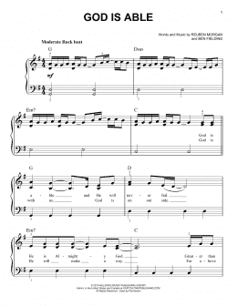 page one of God Is Able (Easy Piano)