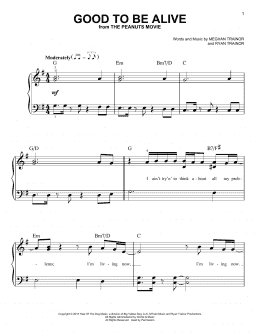 page one of Good To Be Alive (Easy Piano)