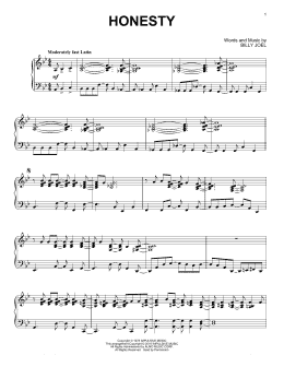 page one of Honesty [Jazz version] (Piano Solo)