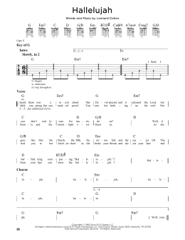 page one of Hallelujah (Guitar Lead Sheet)