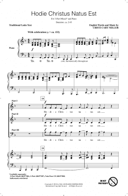 page one of Hodie Christus Natus Est (3-Part Mixed Choir)