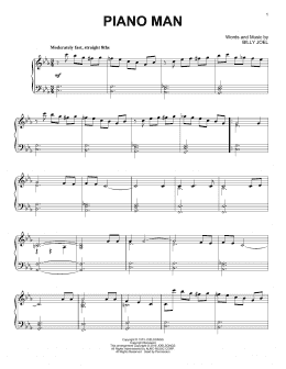 page one of Piano Man [Jazz version] (Piano Solo)