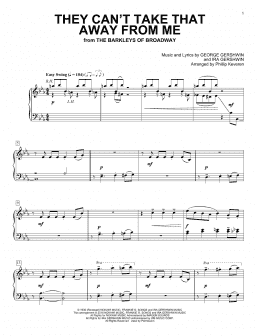 page one of They Can't Take That Away From Me (arr. Phillip Keveren) (Piano Solo)