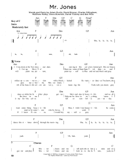 page one of Mr. Jones (Guitar Lead Sheet)