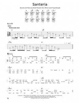 page one of Santeria (Guitar Lead Sheet)