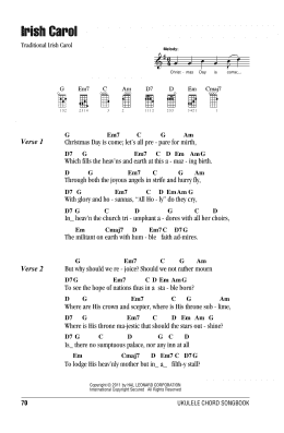 page one of Irish Carol (Ukulele Chords/Lyrics)