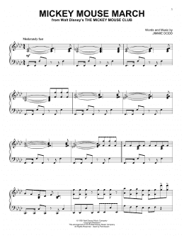 page one of Mickey Mouse March [Jazz version] (from The Mickey Mouse Club) (Piano Solo)