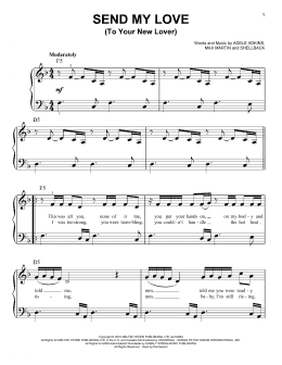 page one of Send My Love (To Your New Lover) (Easy Piano)