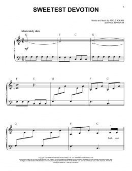 page one of Sweetest Devotion (Easy Piano)
