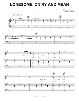 page one of Lonesome, On'ry And Mean (Piano, Vocal & Guitar Chords (Right-Hand Melody))