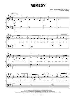 page one of Remedy (Beginning Piano Solo)
