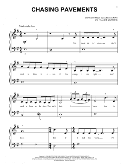page one of Chasing Pavements (Beginning Piano Solo)