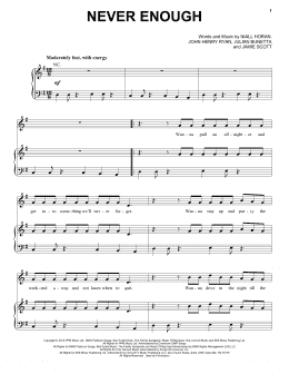 page one of Never Enough (Piano, Vocal & Guitar Chords (Right-Hand Melody))