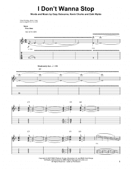 page one of I Don't Wanna Stop (Guitar Tab (Single Guitar))