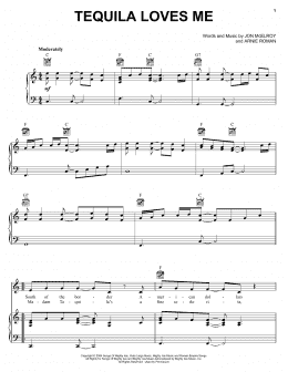 page one of Tequila Loves Me (Piano, Vocal & Guitar Chords (Right-Hand Melody))