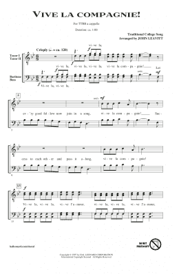 page one of Vive La Compagnie! (TTBB Choir)