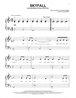 page one of Skyfall (Big Note Piano)