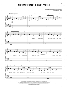 page one of Someone Like You (Beginning Piano Solo)