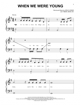 page one of When We Were Young (Beginning Piano Solo)
