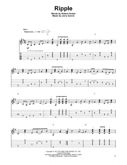 page one of Ripple (Guitar Tab (Single Guitar))