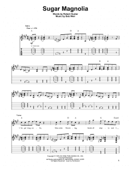 page one of Sugar Magnolia (Guitar Tab (Single Guitar))