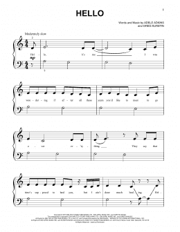 page one of Hello (Beginning Piano Solo)