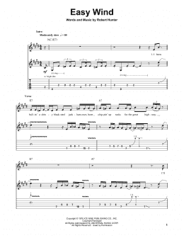 page one of Easy Wind (Guitar Tab (Single Guitar))