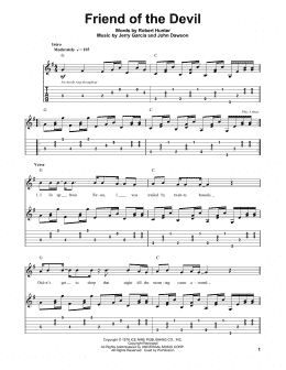 page one of Friend Of The Devil (Guitar Tab (Single Guitar))