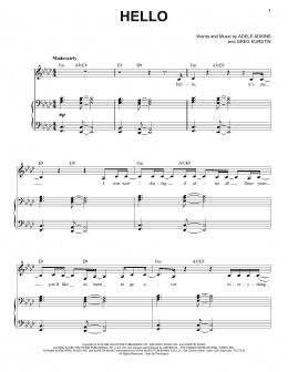 page one of Hello (Piano & Vocal)