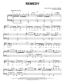 page one of Remedy (Piano & Vocal)