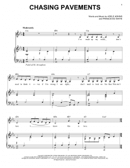page one of Chasing Pavements (Piano & Vocal)