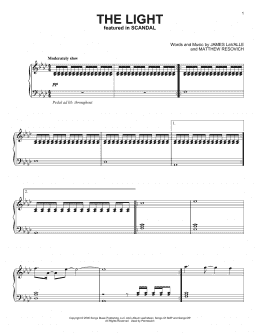 page one of The Light (Piano Solo)
