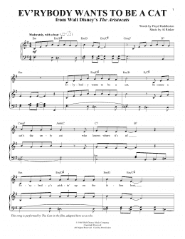 page one of Ev'rybody Wants To Be A Cat (from The Aristocats) (Piano & Vocal)