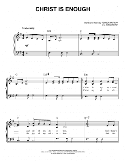 page one of Christ Is Enough (Easy Piano)
