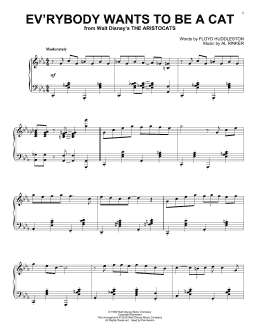 page one of Ev'rybody Wants To Be A Cat [Jazz version] (Piano Solo)
