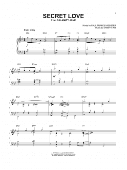 page one of Secret Love [Jazz version] (arr. Brent Edstrom) (Piano Solo)