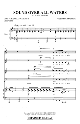 page one of Sound Over All Waters (SATB Choir)